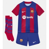 Camisa de time de futebol Barcelona Marcos Alonso #17 Replicas 1º Equipamento Infantil 2023-24 Manga Curta (+ Calças curtas)